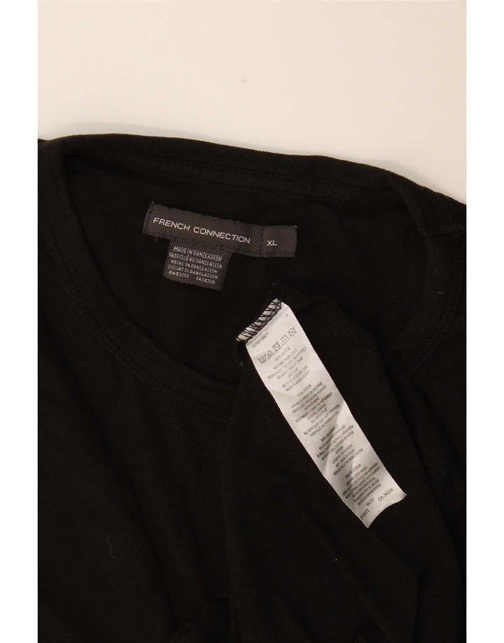 French Connection Herren T-Shirt Top XL Schwarz Baumwolle