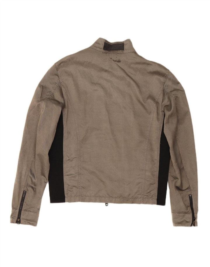 REFRIGIWEAR Womens Bomber Jacket UK 16 Large Grey Colourblock Polyamide