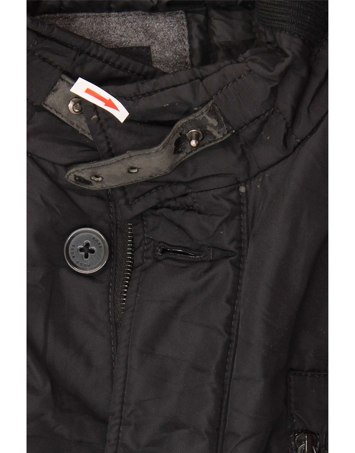 Hugo Boss Herren Utility-Jacke UK 54 2XL Schwarz Polyamid