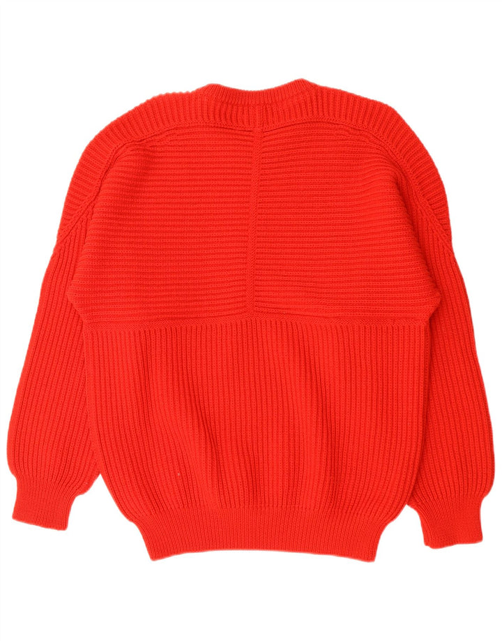 VINTAGE Herren-Pullover mit U-Boot-Ausschnitt, Mittelrot