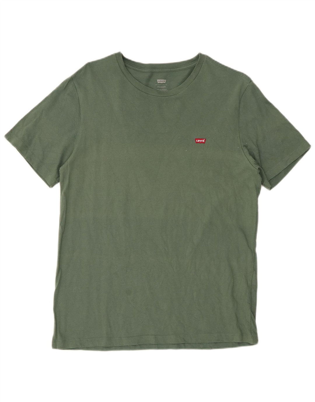 LEVI'S Herren Standard-T-Shirt-Oberteil aus mittelgrüner Baumwolle