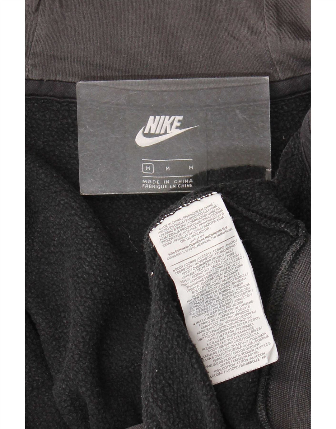 Nike Herren-Kapuzenpullover mit Reißverschluss, Mittelschwarz, Colourblock-Baumwolle
