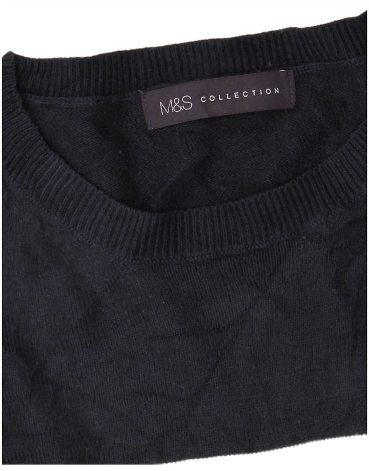 Marks & Spencer Damen-Pullover mit Rundhalsausschnitt, Gr. 14, mittleres Marineblau