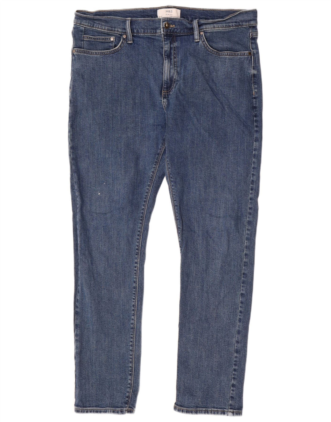 Marks & Spencer Herren Slim Jeans W36 L31 Blaue Baumwolle
