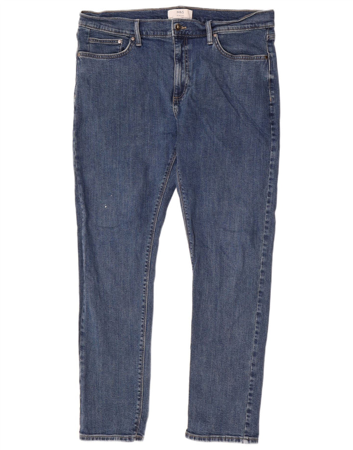 Marks & Spencer Herren Slim Jeans W36 L31 Blaue Baumwolle