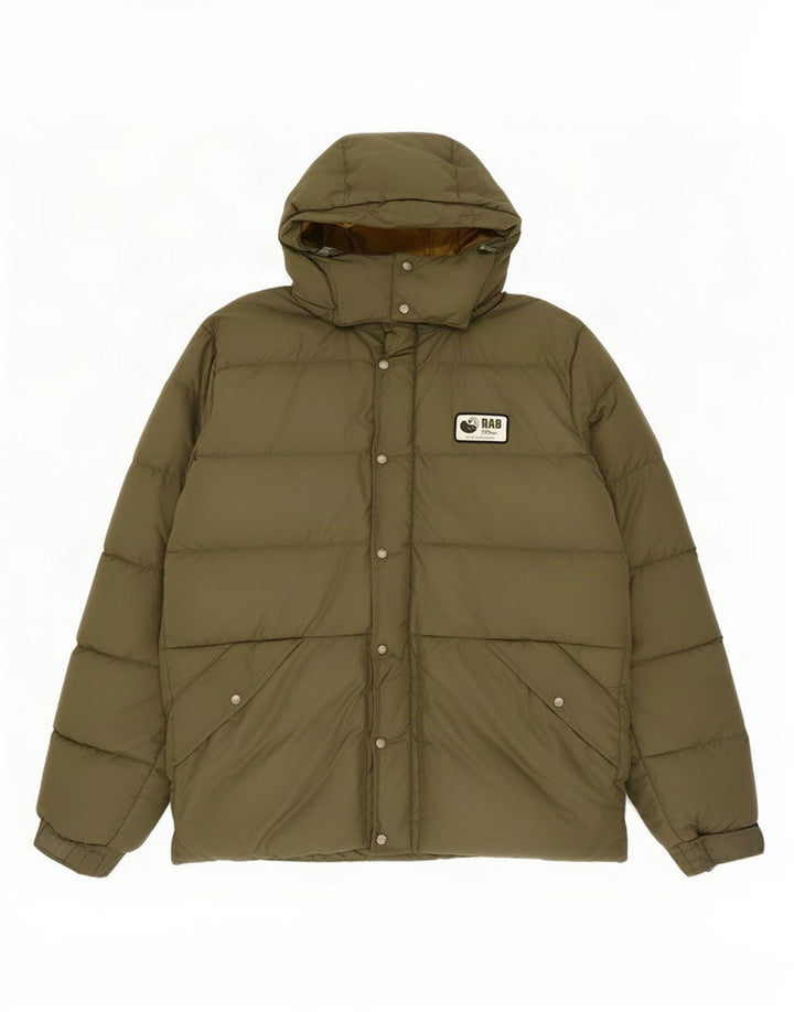 Rab Wattierte Herrenjacke mit Kapuze, UK 38, Mittel Khaki, Polyamid