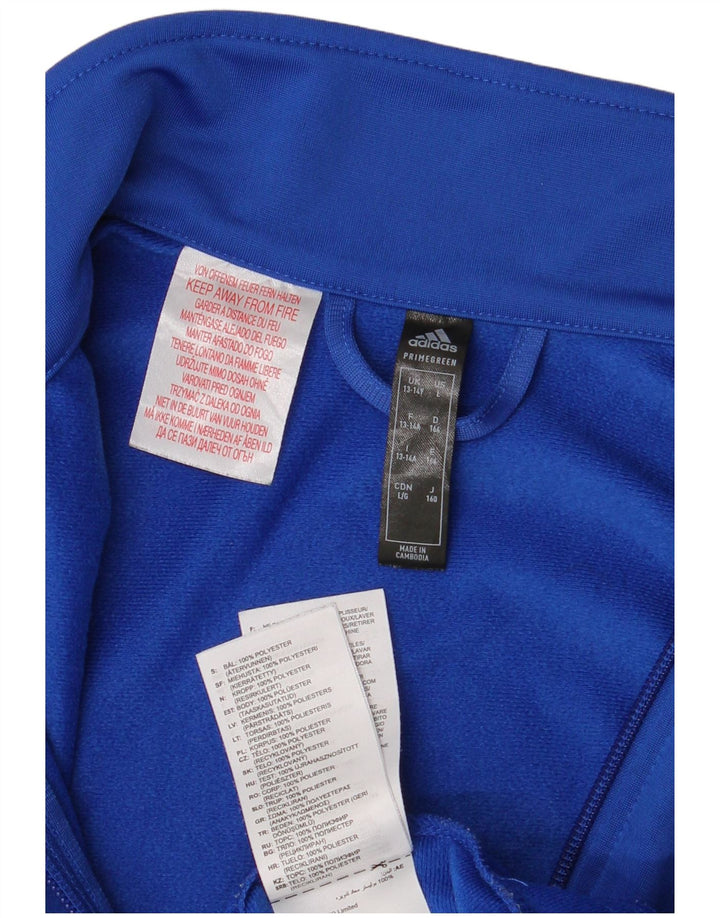 Adidas Jungen Grafik-Trainingsanzug-Top-Jacke, 13–14 Jahre, blaues Polyester