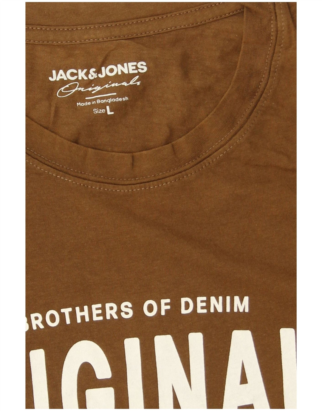 Jack & Jones Herren-T-Shirt mit Grafik, groß, aus brauner Baumwolle