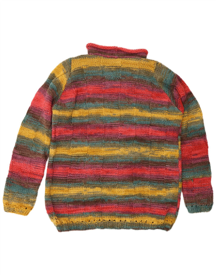 Vintage Herren Rollkragenpullover, groß, mehrfarbig gestreift
