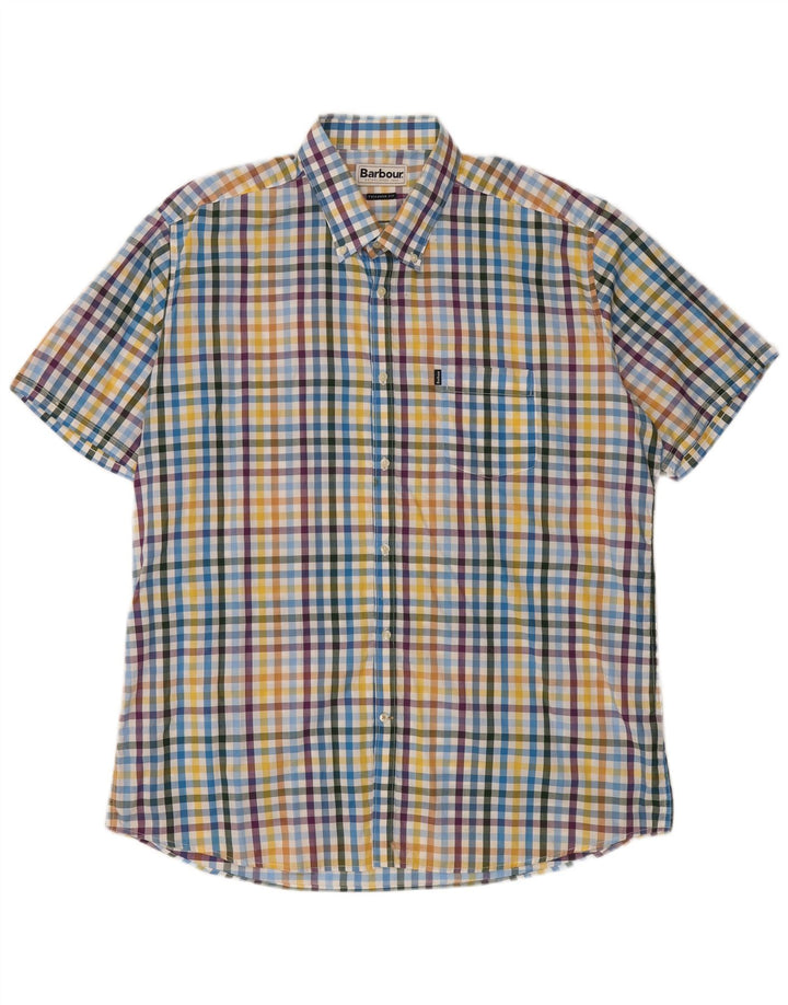 Barbour Herren-Kurzarmhemd 3XL, mehrfarbig, Gingham-Baumwolle, klassisch