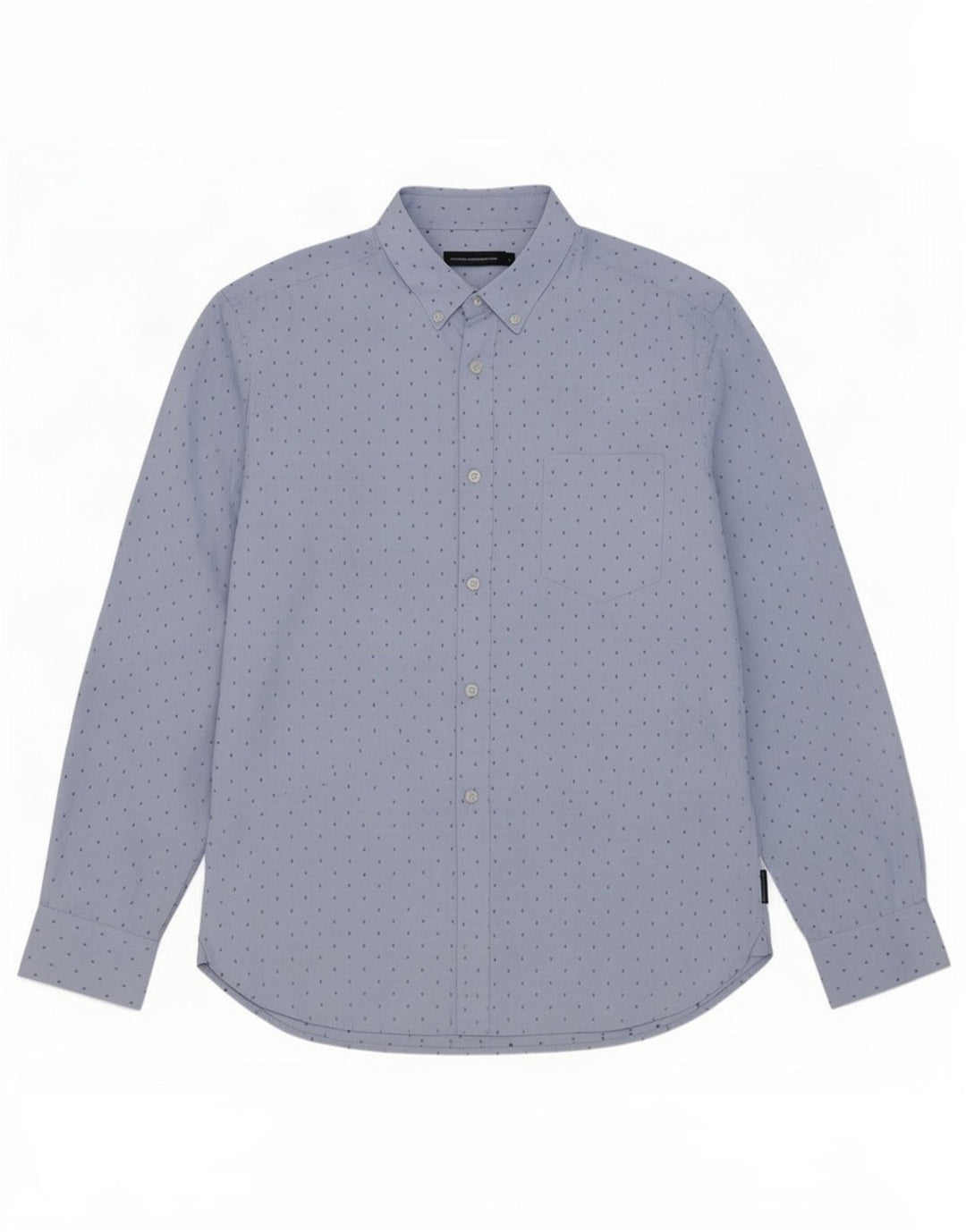 French Connection Herren-Hemd, groß, blau gepunktet, Polyester