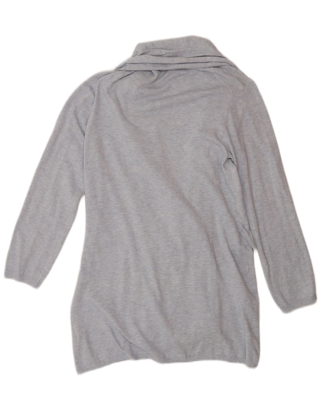 Zara Damen Longline-Cardigan-Pullover UK 14 Mittelblaue Viskose