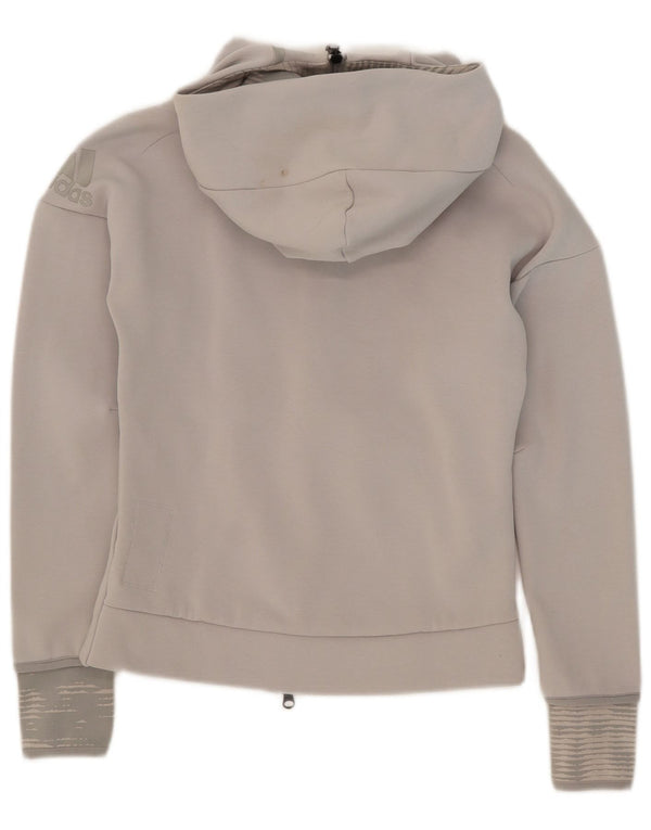 Adidas Damen Zip Hoodie Pullover UK 6 XS Grau