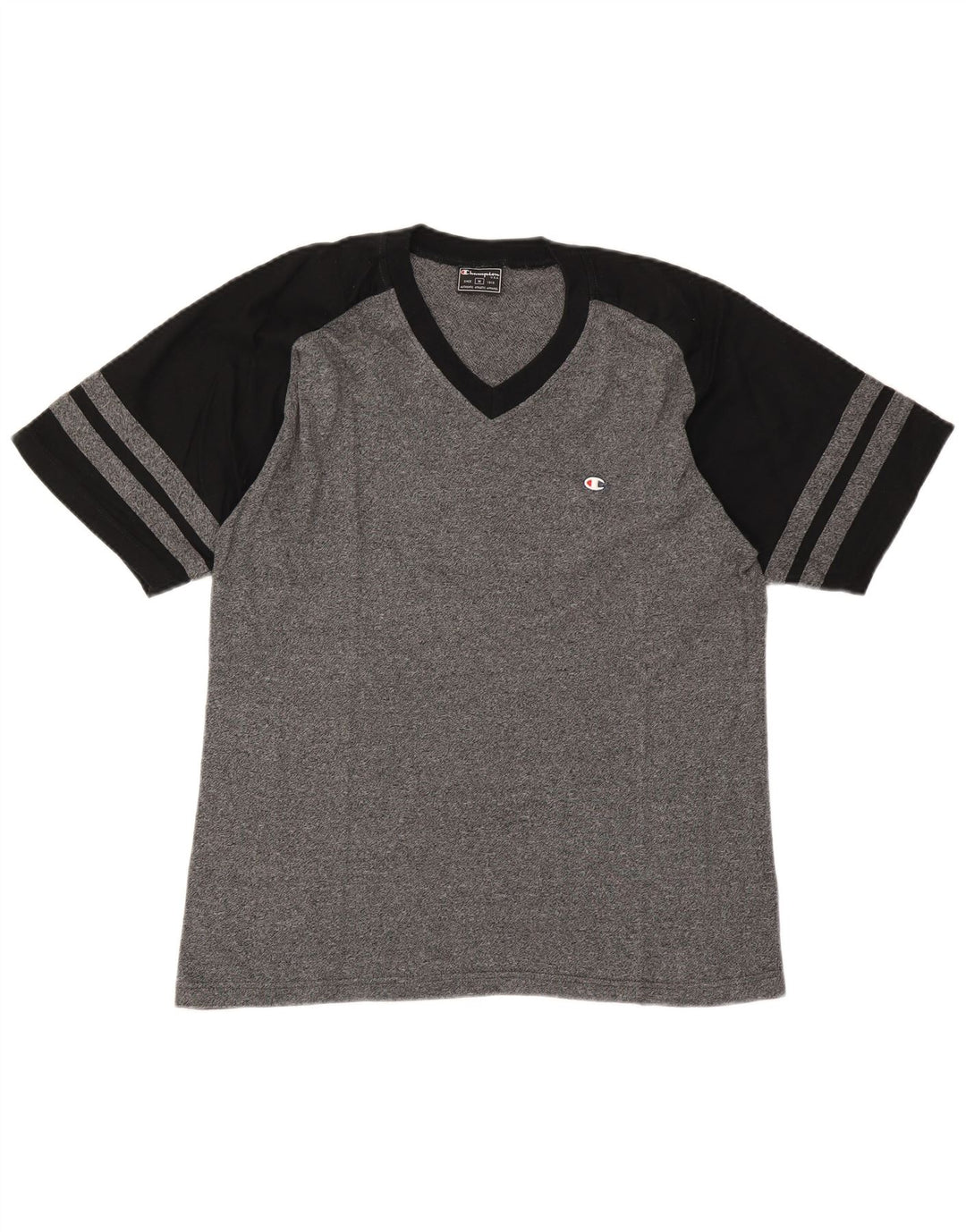 Champion Herren-T-Shirt aus mittelgrauer Colourblock-Baumwolle
