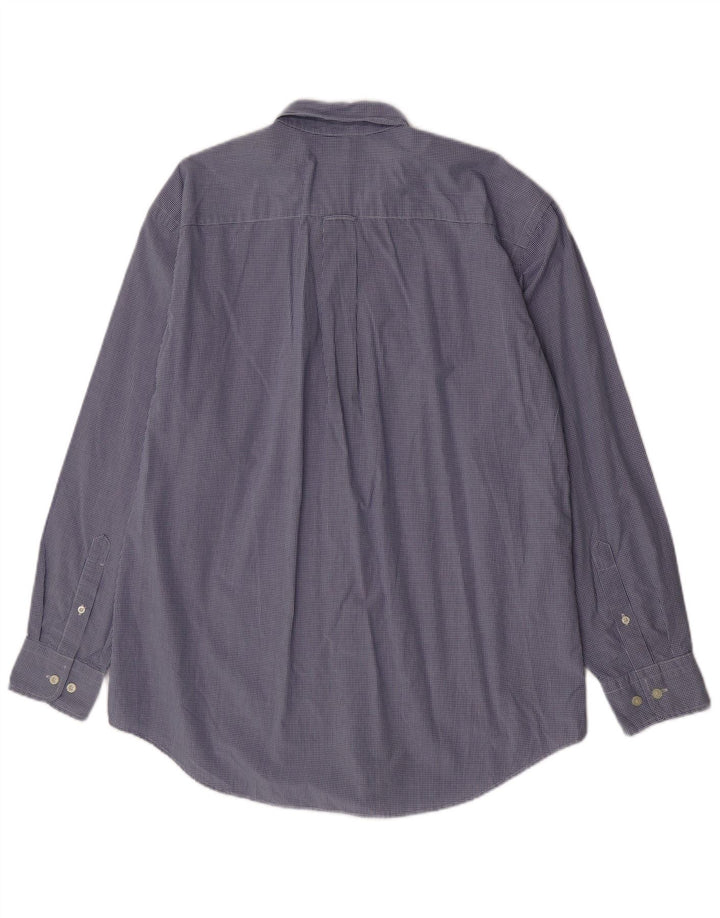 Nautica Herrenhemd, groß, blau, Gingham-Baumwolle