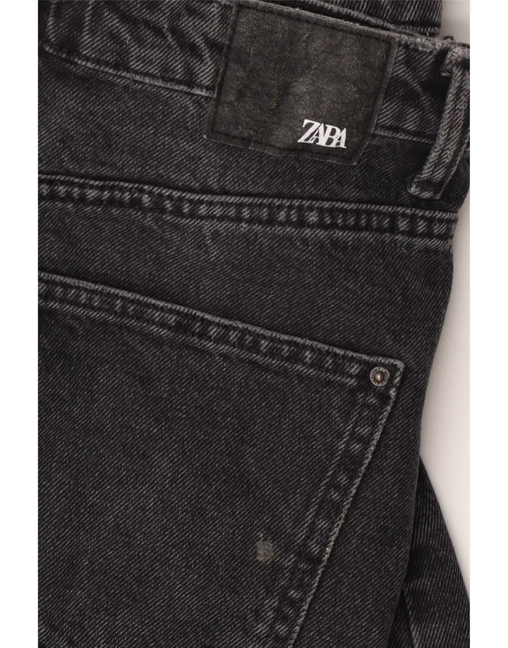 Zara Damen-Jeansshorts mit hoher Taille, mittelgroß, W30, Grau