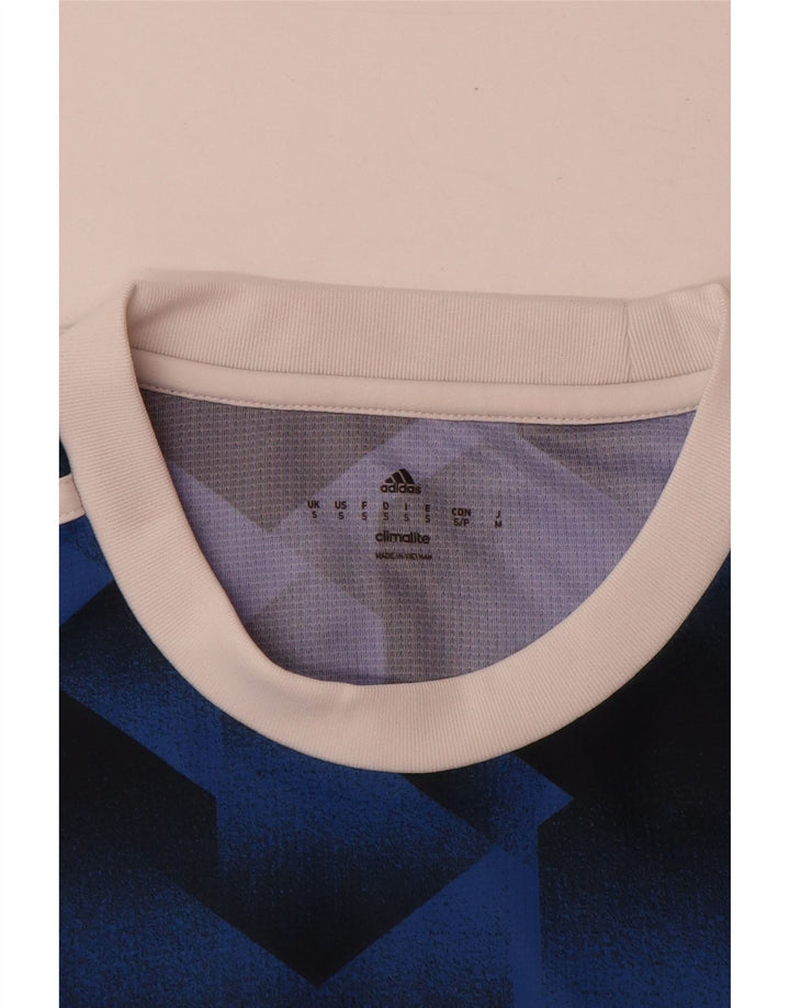 Adidas Herren Climalite Graphic T-Shirt Top Small Blau Geometrisch Polyester