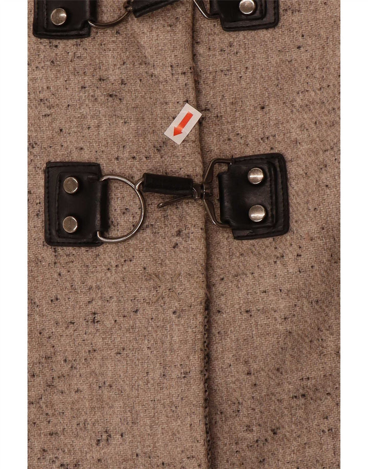 Max & Co. Kurzer übergroßer Damenmantel UK 6 XS Beige gesprenkelte Wolle
