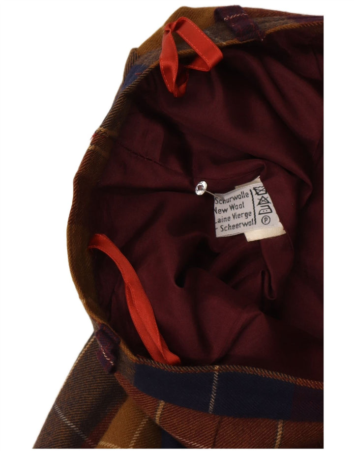 Escada Damen Plissee-A-Linien-Rock W30 Medium Mehrfarbig karierte Wolle