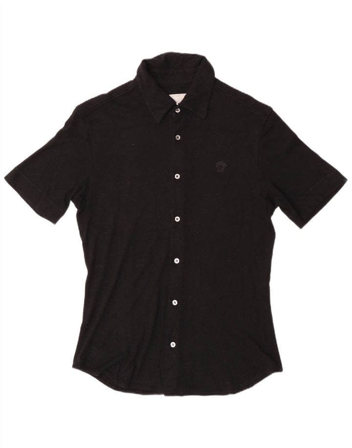 Versace Damen Kurzarmhemd UK 14 Large Schwarz