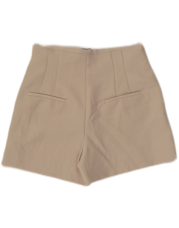 Zara Damen Pegged Hot Pants Medium W28 Beige Polyester