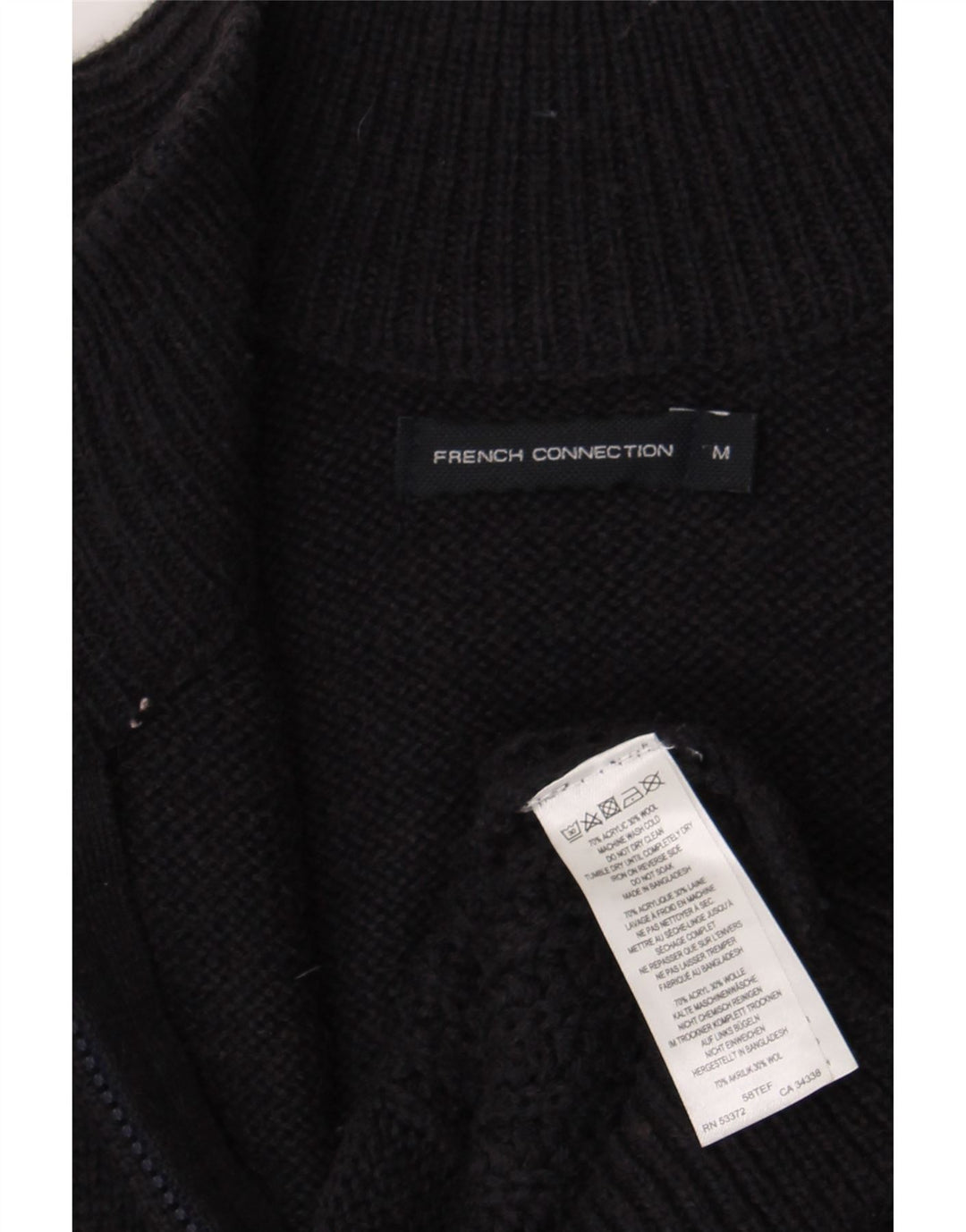 French Connection Herren-Strickjacke, mittelgroßes Marineblau, Acryl