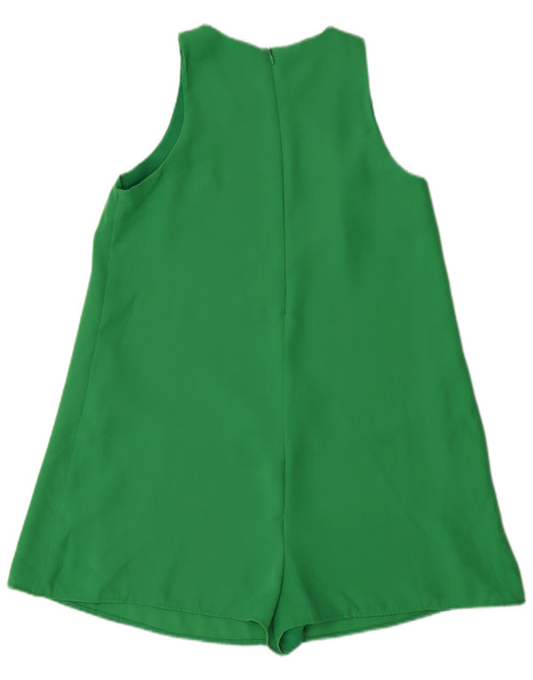 Zara Damen Ärmelloser Playsuit UK 10 Small Grün Polyester