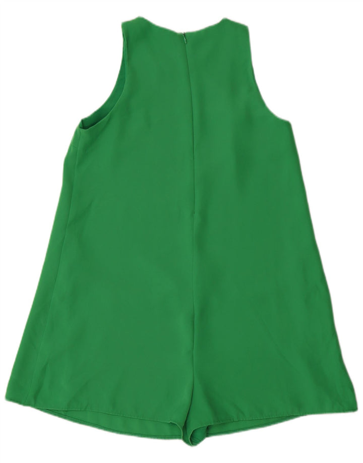 Zara Damen Ärmelloser Playsuit UK 10 Small Grün Polyester