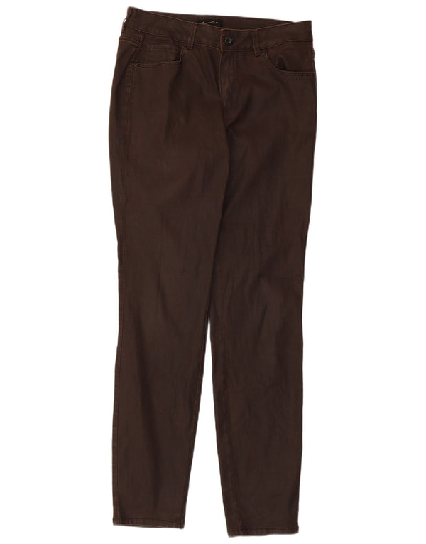 Massimo Dutti Damen gewachste schmale Freizeithose W30 L30 Braun