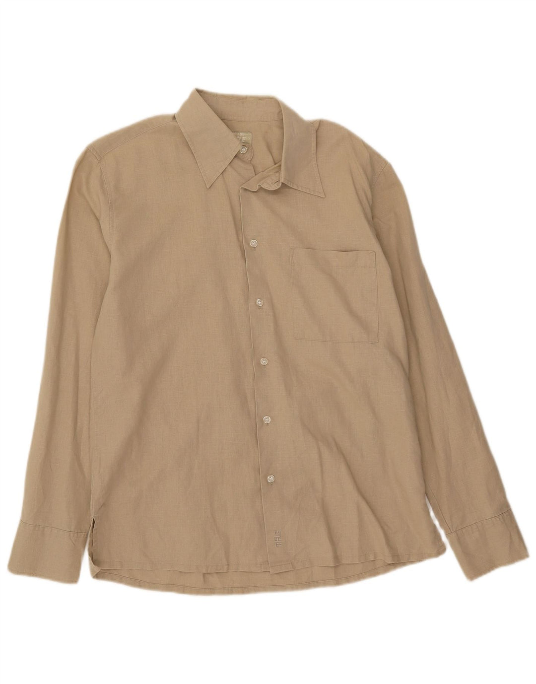 Rifle Herrenhemd Mittelbeige Leinen