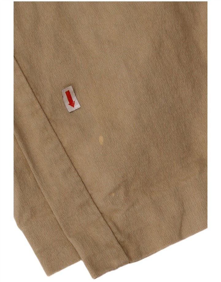 Vintage Damen Gerade Freizeithose IT 46 Groß W28 L27 Beige Baumwolle