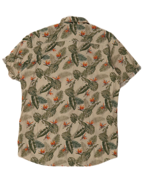 Jack & Jones Herren-Kurzarmhemd, mittelgrün, hawaiianisches Blumenmuster