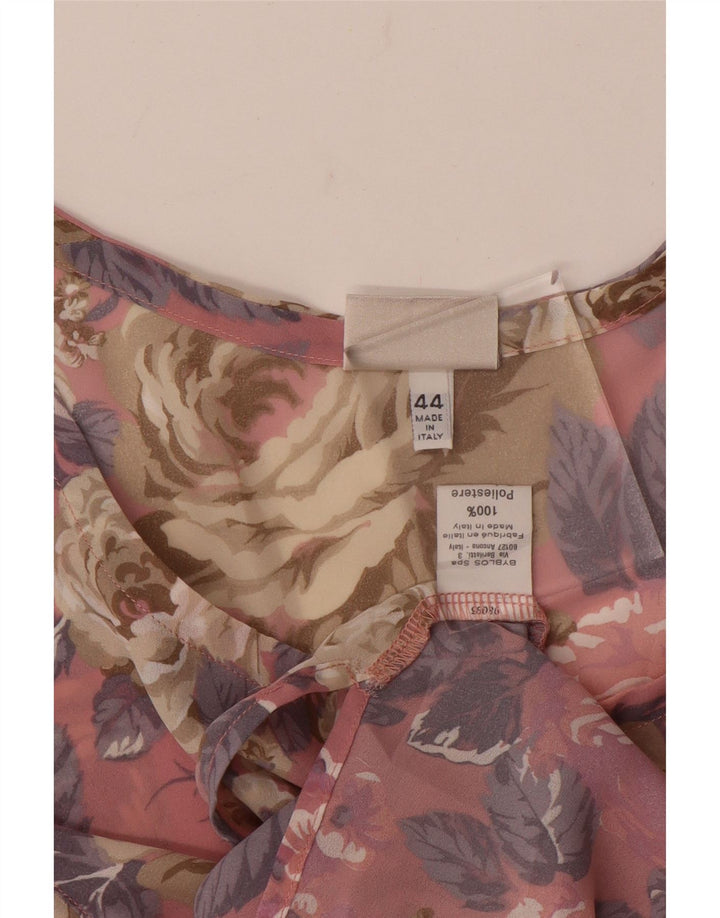 Byblos Damen-Blusenoberteil in Übergröße, IT 44, Mittelrosa, Blumenmuster, Polyester