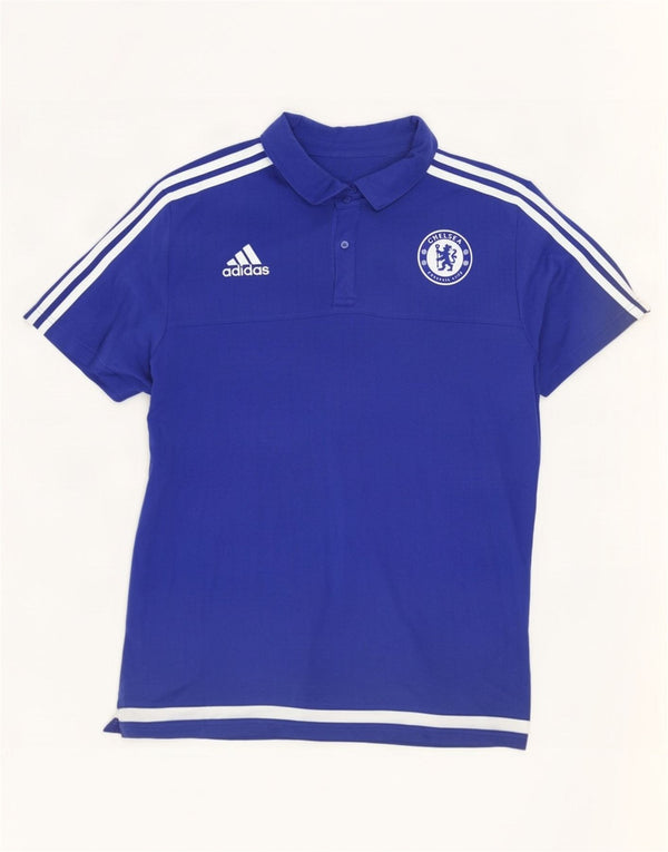 Adidas Herren Chelsea FC Poloshirt XL Blau Colourblock Baumwolle