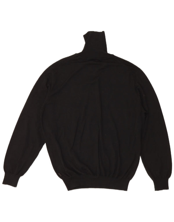 Hugo Boss Herren-Pullover mit Rollkragen, 2XL, schwarze Wolle
