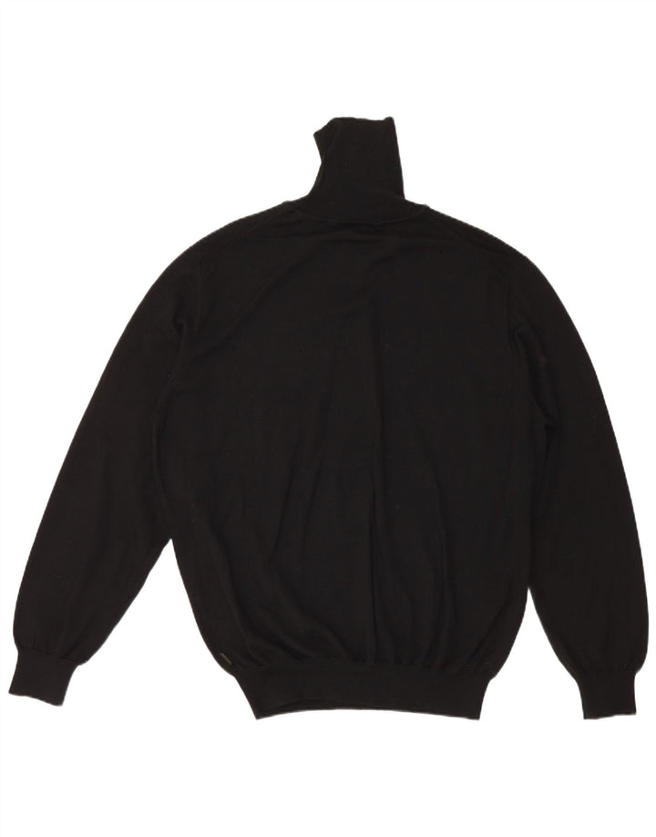 Hugo Boss Herren-Pullover mit Rollkragen, 2XL, schwarze Wolle