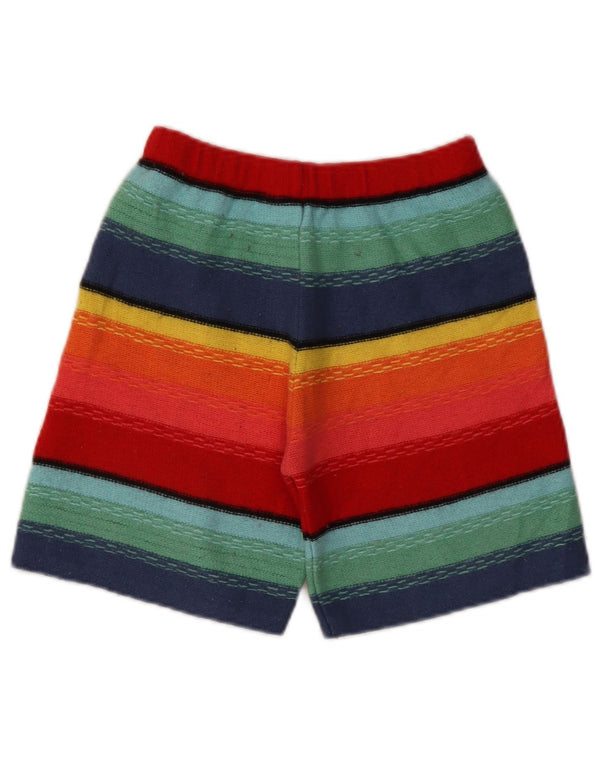 Benetton Girls Sport Shorts 10-11 Years Large Multicoloured Striped Wool
