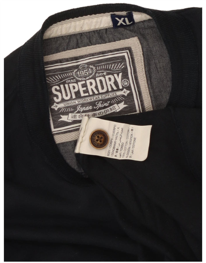 Superdry Herren Graphic Top Langarm XL Marineblau Baumwolle