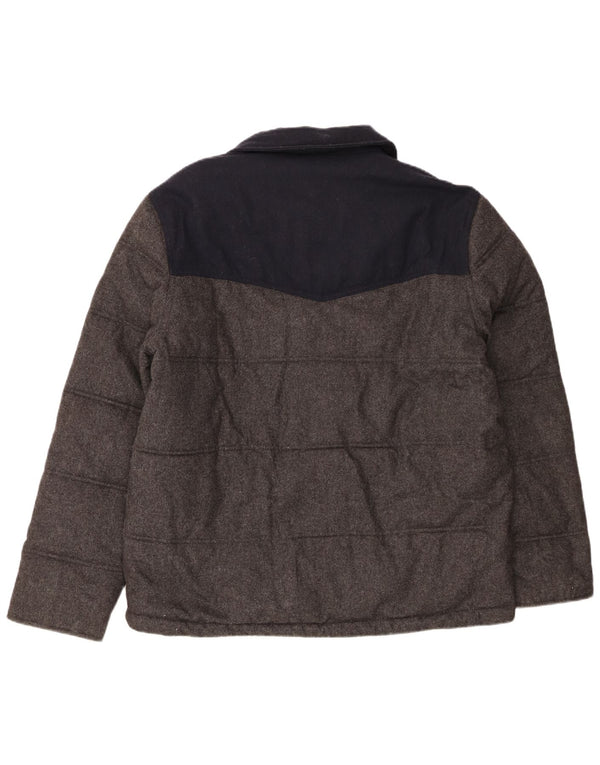 Marks & Spencer Herren Wattierte Jacke UK 41 Große graue Colourblock-Wolle