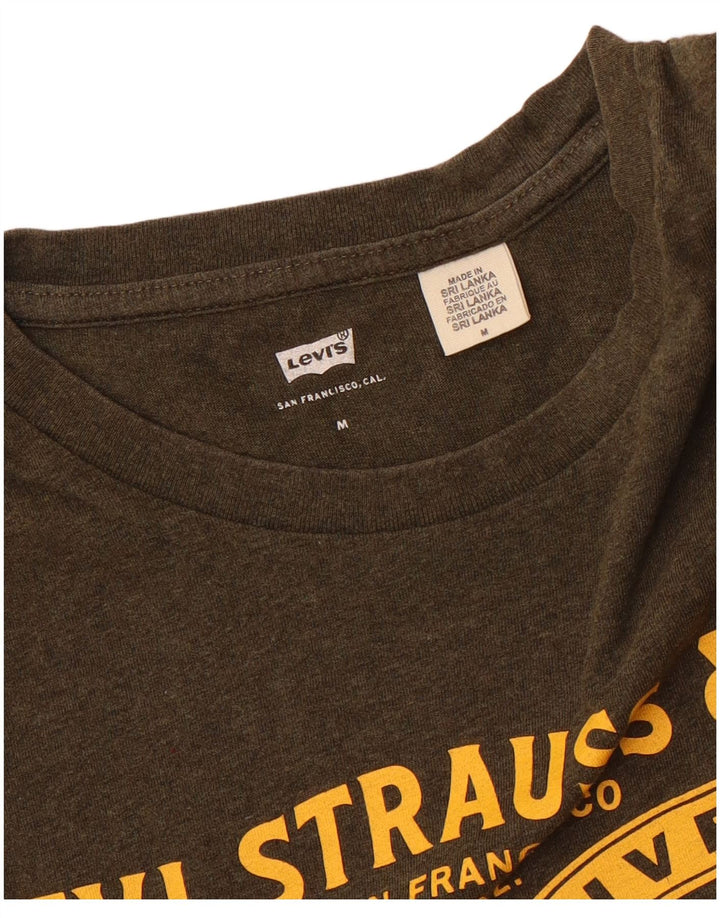 Levi's Herren Grafik-T-Shirt-Oberteil Mittel Khaki