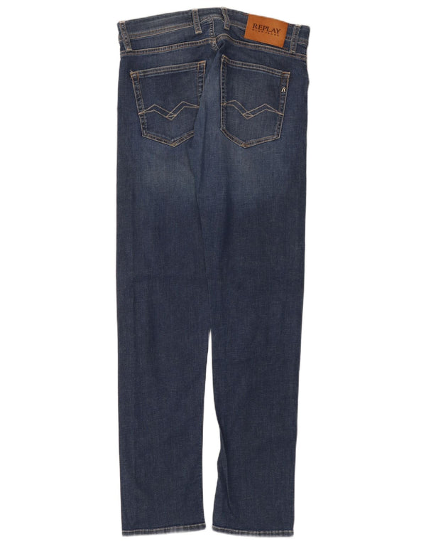 Replay Damen Grover Slim Jeans W30 L32 Marineblau