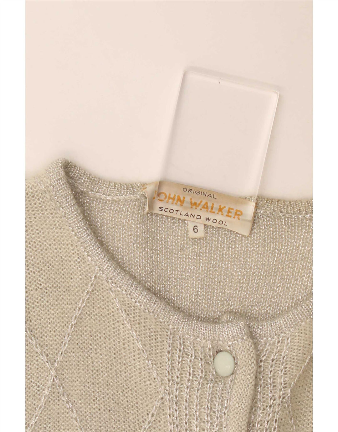 John Walker Damen-Cardigan-Pullover UK 18 XL Grau Argyle/Diamond Wool