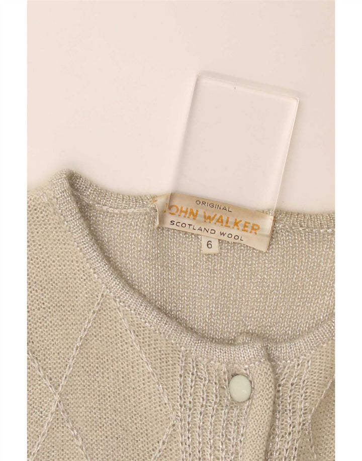 John Walker Damen-Cardigan-Pullover UK 18 XL Grau Argyle/Diamond Wool