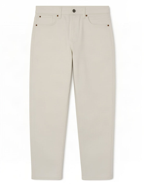 Marks & Spencer Damen Crop Tapered Jeans UK 12 Medium W30 L25 Weiße Baumwolle