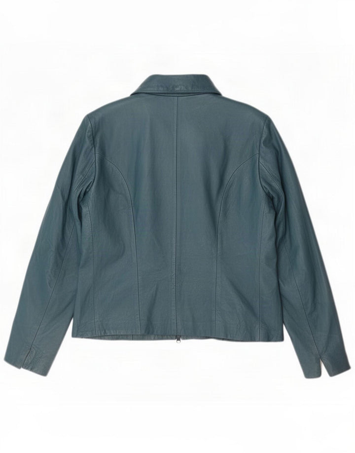 Vintage Damen Lederjacke IT 54 3XL Blau