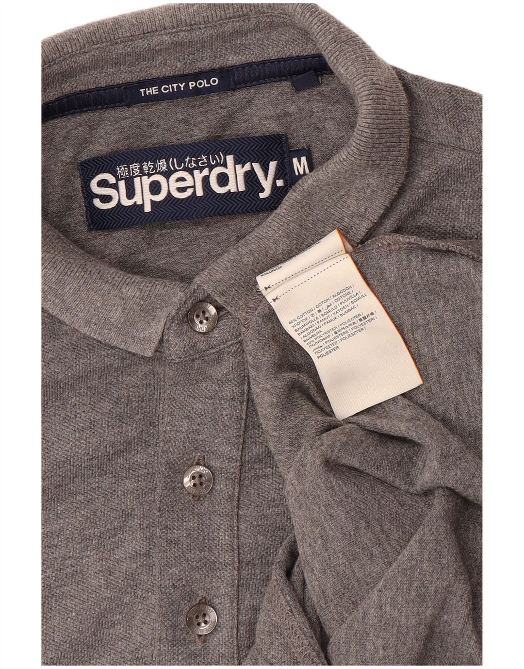 Superdry Herren-Poloshirt aus mittelgrauer Baumwolle