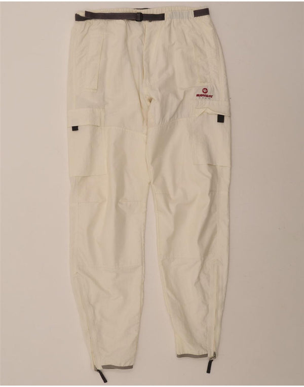 MURPHY & NYE Mens Slim Cargo Trousers Large W34 L34 White Polyamide