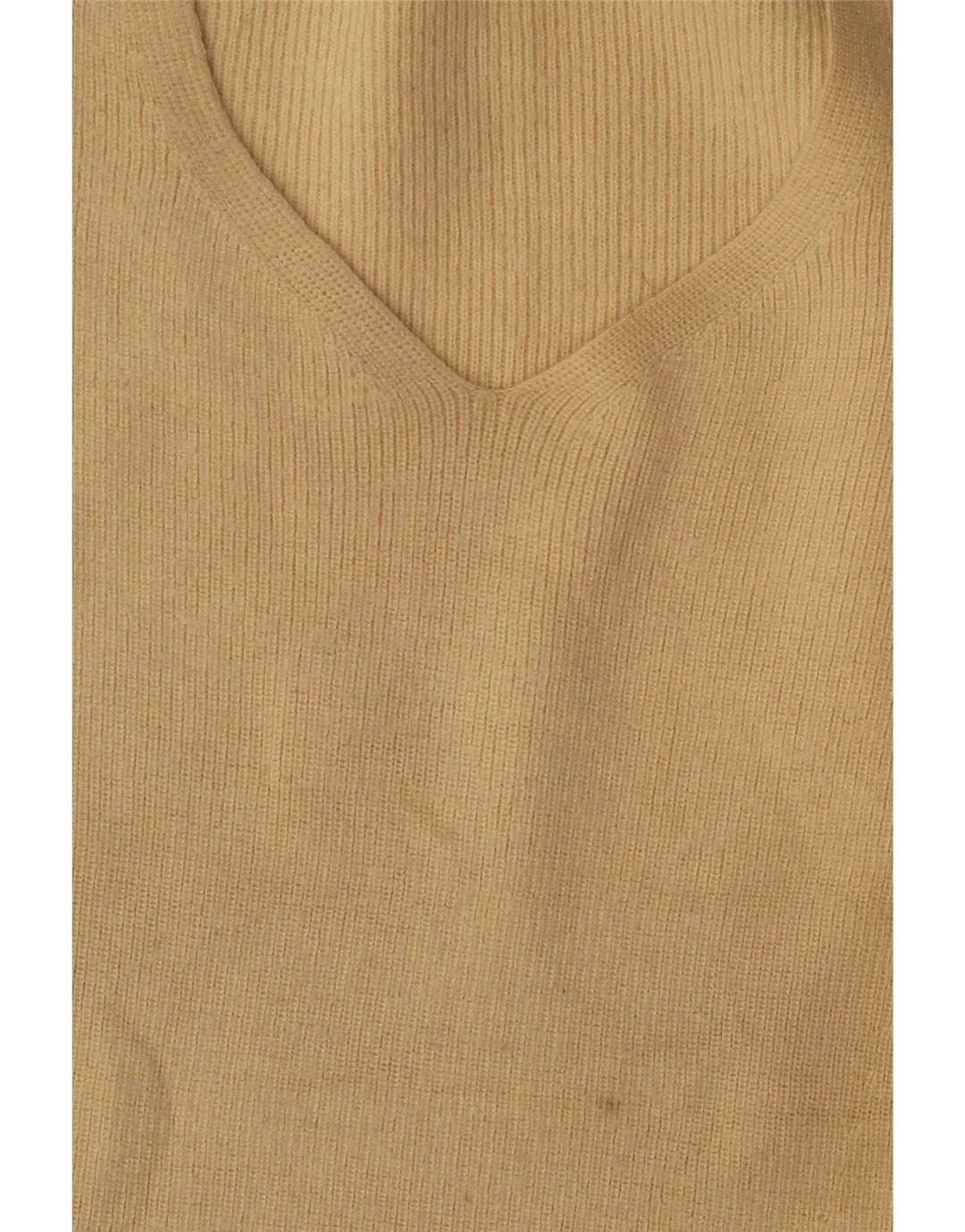 Zara Damen-Pullover mit V-Ausschnitt, UK 16, Größe L, beige Wolle