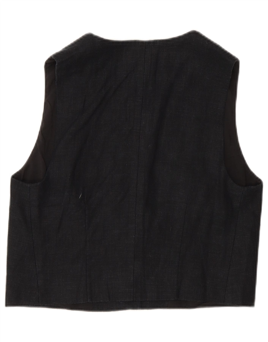 Marks & Spencer Damen Crop Weste UK 10 Small Schwarzes Leinen