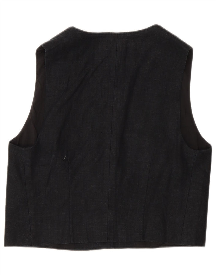 Marks & Spencer Damen Crop Weste UK 10 Small Schwarzes Leinen